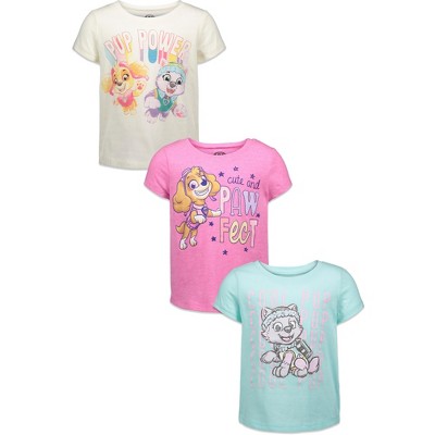 PAW Patrol Skye Everest Toddler Girls 3 Pack Graphic T-Shirt White/Purple 