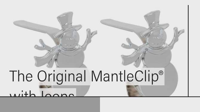 Original MantleClip 2ct Snowman Silver Christmas Stocking Holder, 2 of 4, play video