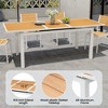 Crestlive Products Outdoor Dining Table, 63"-83" Patio Extendable Dining Table with Wooden-Like Top and White Aluminum Frame - 4 of 4