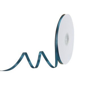 Unique Bargains Polyester Soft Decorative Cake Box Gift Wrapping Ribbon 1/4" x 50 Yard Dark Green - 1 of 4