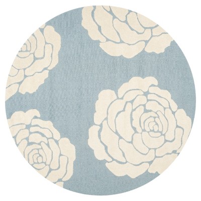 6' Round Connor Area Rug Blue / Ivory - Safavieh