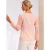 INSPIRE CHIC Women's Chiffon Semi Sheer Keyhole Neck Elegant Work Blouse - 4 of 4