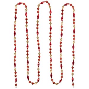Northlight Shiny and Matte Beaded Christmas Garland - 9' x .5" - Red and Gold - Unlit - 1 of 4