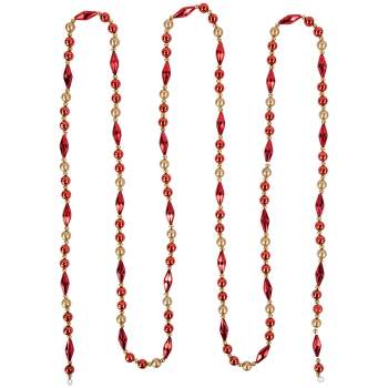 Northlight 9' Shiny and Matte Red and Gold Beaded Christmas Garland, Unlit