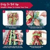 Joyfy 45 inch Blue & Silver Christmas Tree Topper Bow, Green Red White Ribbon Ornaments with Stripes and Dots, Christmas Tree Decorations Indoor - 4 of 4