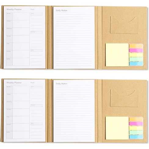 2 Pack Set Of Planner Notebook Task List And Weekly Planner Notebook Sticky Notes Included Target