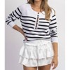 Women's SADLER STRIPED BUTTON KNIT - Annva Fashion - 2 of 4