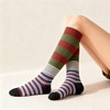 Anna-Kaci Women's 2 Pairs Striped Casual Sports Cotton Socks Soft Breathable Durable Everyday Comfort Fit - 2 of 4