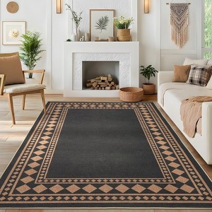 3x5 Outdoor Patio Rug, Washable Rugs for Entryway Diamond Indoor Outdoor Living Room Carpet, Farmhouse Jute Area Carpet for Backyard Bedroom - 1 of 4