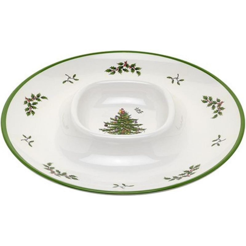 Spode Christmas Tree Melamine Chip and Dip, 14 Inch, 1 of 5