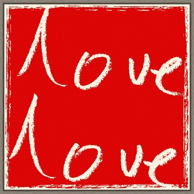 Red and White Abstract Love Canvas Wall Art