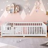 NicBex Twin/Full/Queen Kids Platform Bed Frame with Safety Guardrails & Detachable Door,Modern Floor Bed for Bedroom,Kids Room - 3 of 4