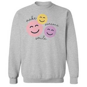 Social Collective Men's Make Someone Smile Long Sleeve Graphic Cotton Pullover Sweatshirt - 1 of 3