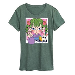 Women's - Instant Message - Cute Anime Girl Short Sleeve Graphic T-Shirt - 1 of 4