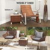 Resenkos Outdoor Side End Table, End Table, Outdoor Couch Table,Patio End Table with Natural Fir Wood Tabletop and Legs, Brown - 2 of 4
