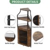 Corner wine rack, 5-layer shelf with removable wine rack, bar cabinet with glass rack, small dining cabinet and buffet cabinet with mesh door - 4 of 4