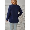 Women's Business Casual V Neck Cuffed Sleeves Work Blouse Top - 3 of 4