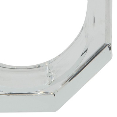 Octagonal Clear Crystal Glass Napkin Rings Set
