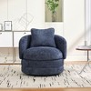 Okak Modern Round Swivel Barrel Accent Chair with Armrests & Pillow,Chenille Upholstered Club Chair for Living Room,Bedroom,Office - 2 of 4