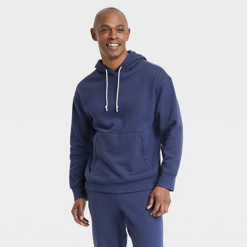 Men's Cotton Fleece Hooded Sweatshirt - All In Motion™ Navy Blue XXL