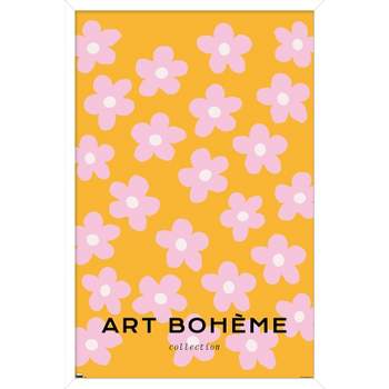 Trends International Art Bohème - Pink Flowers Framed Wall Poster Prints