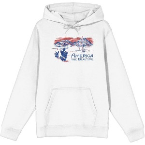 Americana America The Beautiful Long Sleeve Adult Hooded Sweatshirt - 1 of 2