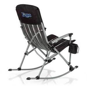 MLB Tampa Bay Rays Outdoor Rocking Camp Chair - Black - 1 of 4