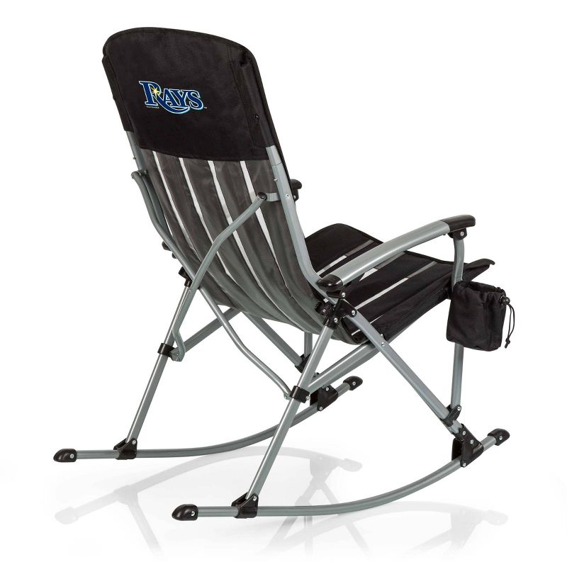 MLB Tampa Bay Rays Outdoor Rocking Camp Chair - Black, 1 of 7