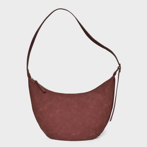 Slouchy Crescent Sling Handbag Universal Thread Brown