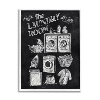 Stupell Industries Laundry Room Vintage Drawings Framed Giclee Art