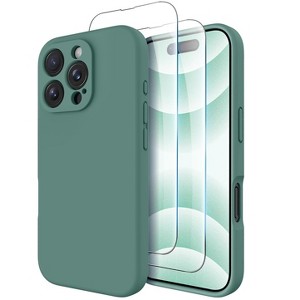 BONGEEK Compatible with iPhone 16 Pro Case, Compatible with MagSafe, Shockproof Magnetic Silicone Case [Military Grade Protection] -Pine Green - 1 of 4