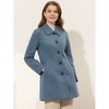 Allegra K Women's Collar Long Sleeve Single Breasted Winter Long Coat - 2 of 4