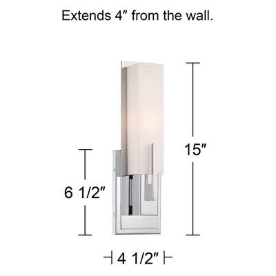 Midtown 19" Chrome Wall Sconce with White Glass Shade