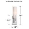 Possini Euro Design Midtown Modern Wall Light Sconce Chrome Hardwire 4 1/2" Fixture Rectangular White Glass for Bedroom Bathroom Vanity Reading House - 4 of 4