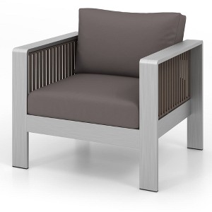Tangkula Aluminum Single Sofa Outdoor Furniture Set w/ Thick Back & Seat Cushions - 1 of 3