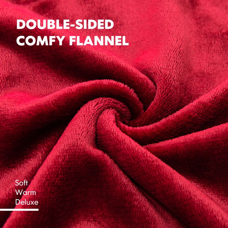 Tangkula 84" x 62" Electric Heated Blanket Throw Flannel Heating Blanket w/10 Heat Settings Gray/Beige/Red/Blue, 3 of 5