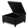 CAVINAS Modern Square Pull-Open Top Ottoman Bench with Storage,Upholstered Button Tufted Ottoman for Living Room - 2 of 4