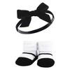 Hudson Baby Infant Girl Headband and Socks Giftset, Black Pink, One Size - 3 of 4