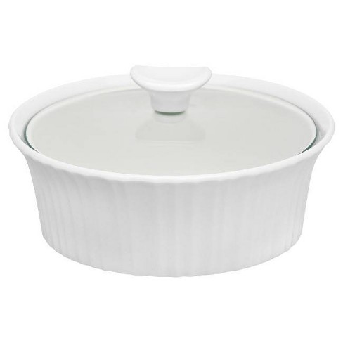 Corningware Pyroceram Classic Casserole Dish with Glass Cover, White,  Round, 3.5 Quart, 3.25 Liter (Large)