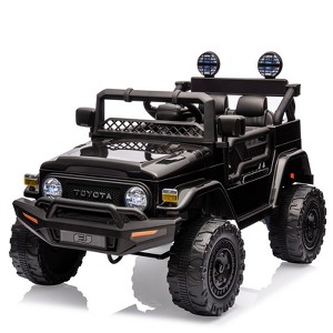 Jojoka 12V Licensed Toyota Ride On Truck for Kids with Remote Control, Music, LED Lights, Double Doors,Safety Belt for Toddlers - 1 of 4