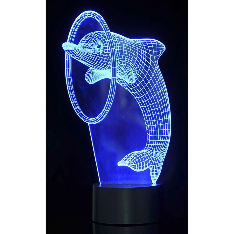 Link 3D Dolphin Lighting Laser Cut Precision Multi Colored LED Night Light Lamp - Great For Bedrooms, Dorms, Dens, Offices and More!, 2 of 13