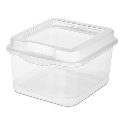 Sterilite Large FlipTop Stackable Small Storage Bin with Hinging Lid,  Plastic Container to Organize Desk at Home, Classroom, Office, Clear (12  Pack)