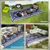 Reversible Outdoor Rug, Waterproof Plastic Straw with Carry Bag, Black & White Rhombus Patchwork - 4 of 4