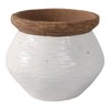 Modern Ceramic Flower Pot and Planter - Indoor and Outdoor Use - Earthy Decorative Accent for Room, Garden, Patio, or Entryway Decor - 7" White & Tan - 4 of 4