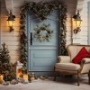 LOVMOR 20"Christmas Wreath for Front Door with Warm Lights, Pine Cones,Golden Xmas Ball, Frosted Branches, Pine Needles and Natural Branches Wreath - 2 of 4
