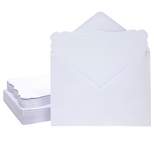 Paper Junkie 50 Pack White Blank Invitations with Envelopes, Printable DIY Greeting Cards for Wedding Baby Shower, 5x7 in