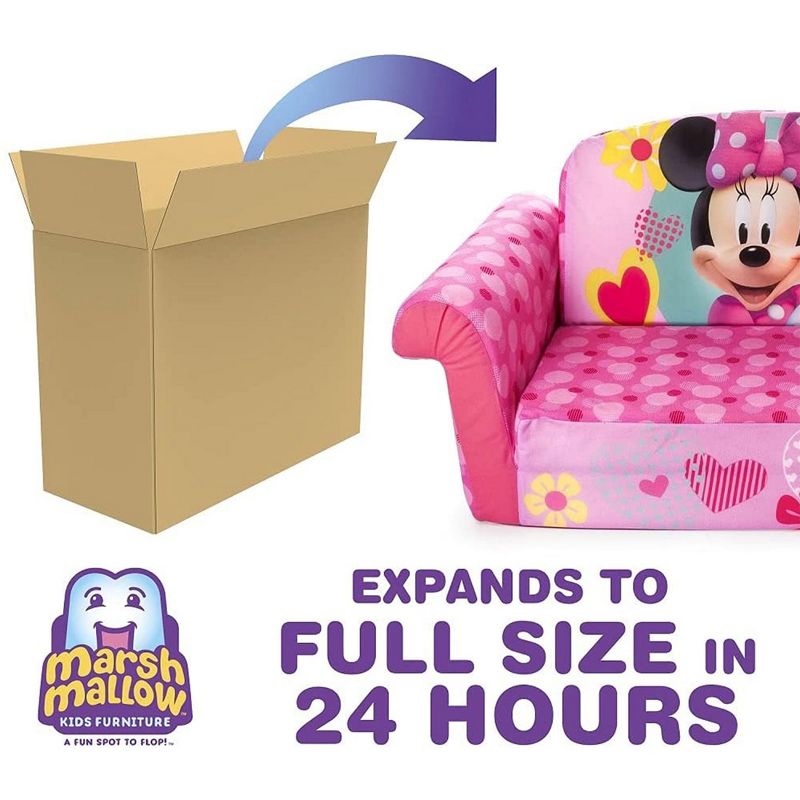 Marshmallow Furniture Disney's 2 in 1 Flip Open Compressed Foam Sofa and Sleeper Bed with Washable Cover, 6 of 8