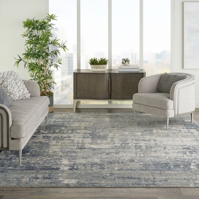 Elysian Beige and Grey Handmade Synthetic 9' x 12' Area Rug
