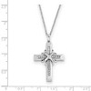 Black Bow Jewelry Rhodium Plated Sterling Silver & CZ Steadfast Love Cross Necklace, 18 - 2 of 4