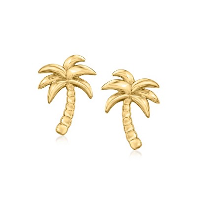 RS Pure by Ross-Simons 14kt Yellow Gold Palm Tree Earrings
